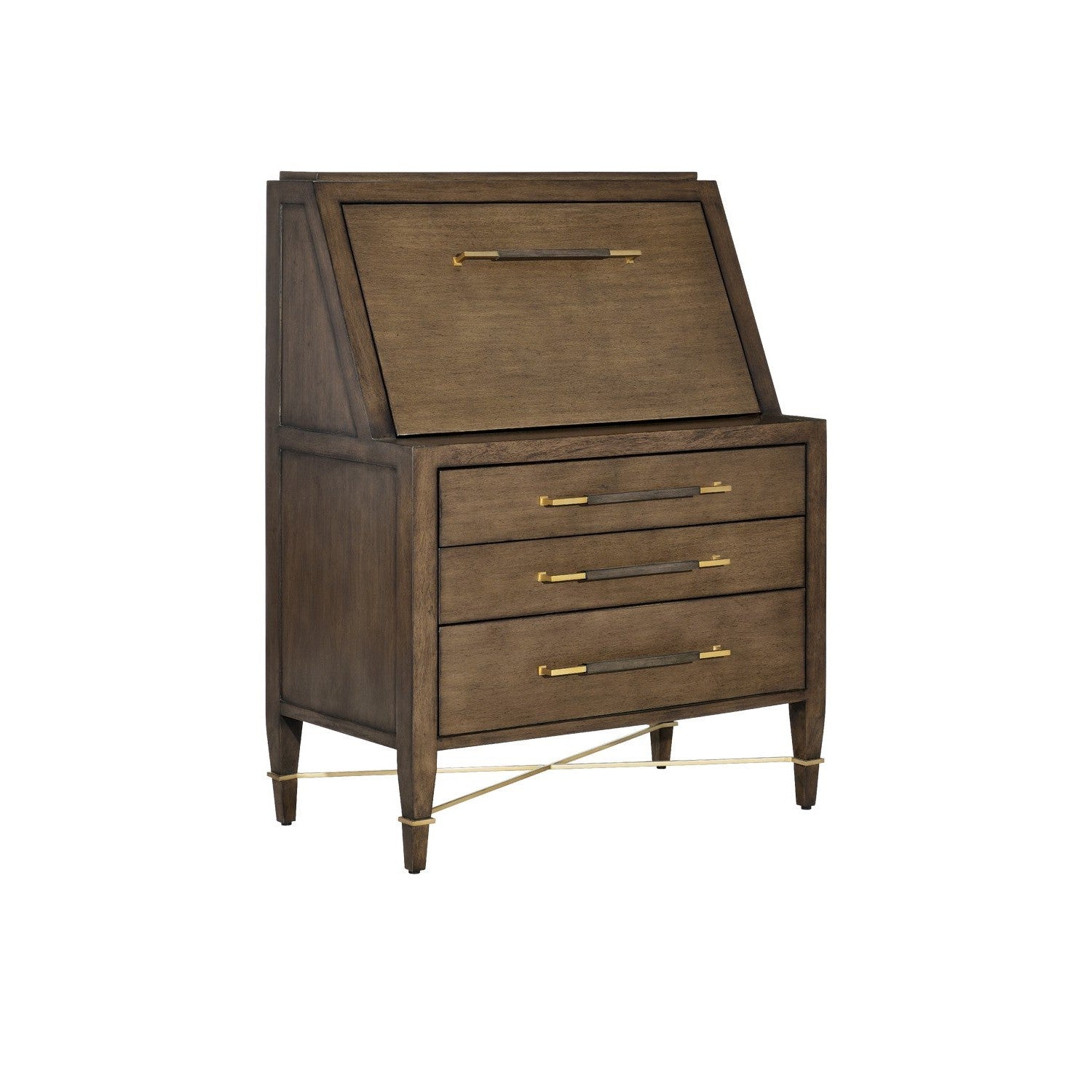 Currey and Company - 3000-0295 - Secretary Desk - Verona Collection - Chanterelle/Champagne/Coffee