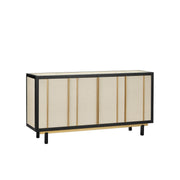 Currey and Company - 3000-0300 - Credenza - Deanna Collection - Ivory/Black/Satin Brass/Natural/Clear