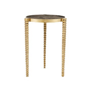 Currey and Company - 4000-0180 - Accent Table - Corrado Cappuccino Marble Accent Table - Polished Brass/Natural