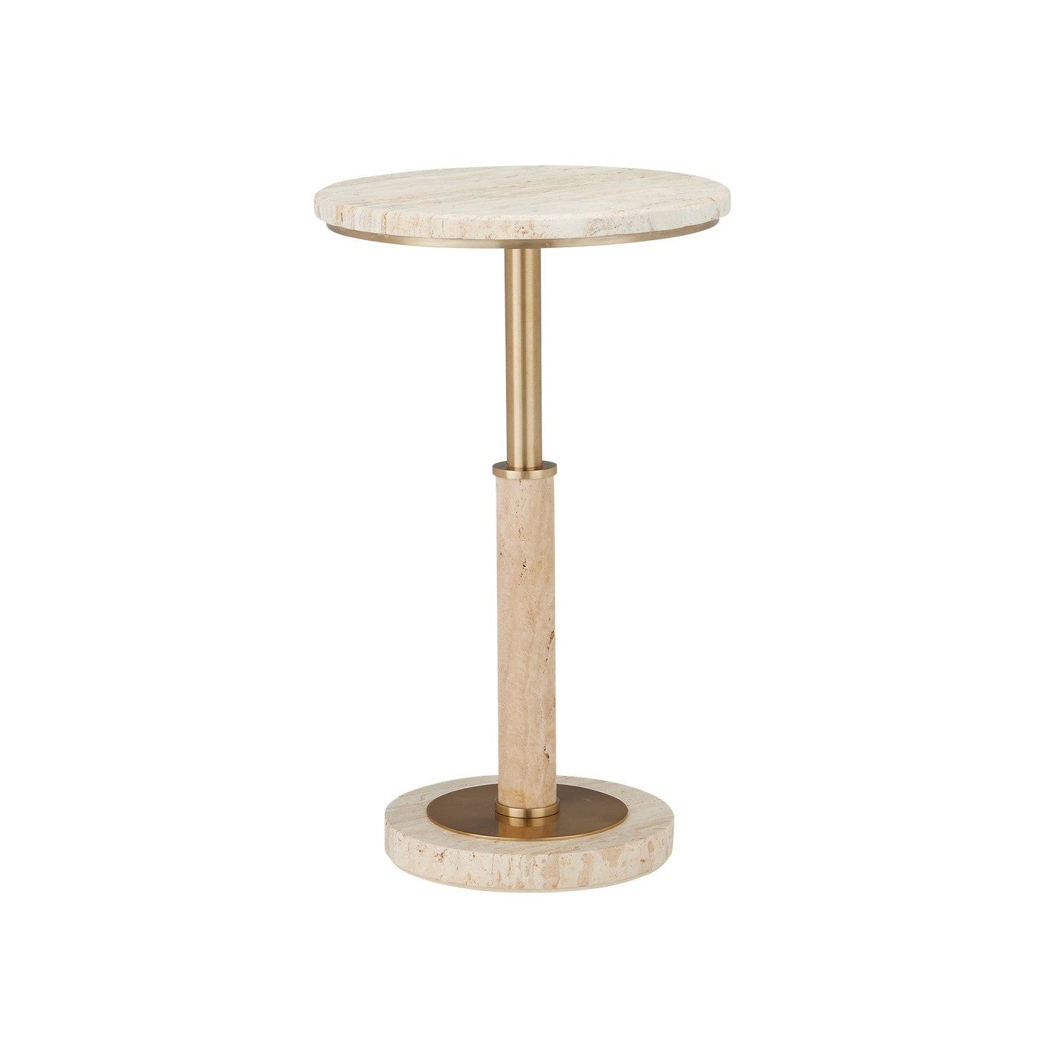 Currey and Company - 4000-0183 - Accent Table - Miles Collection - Natural/Polished Brass