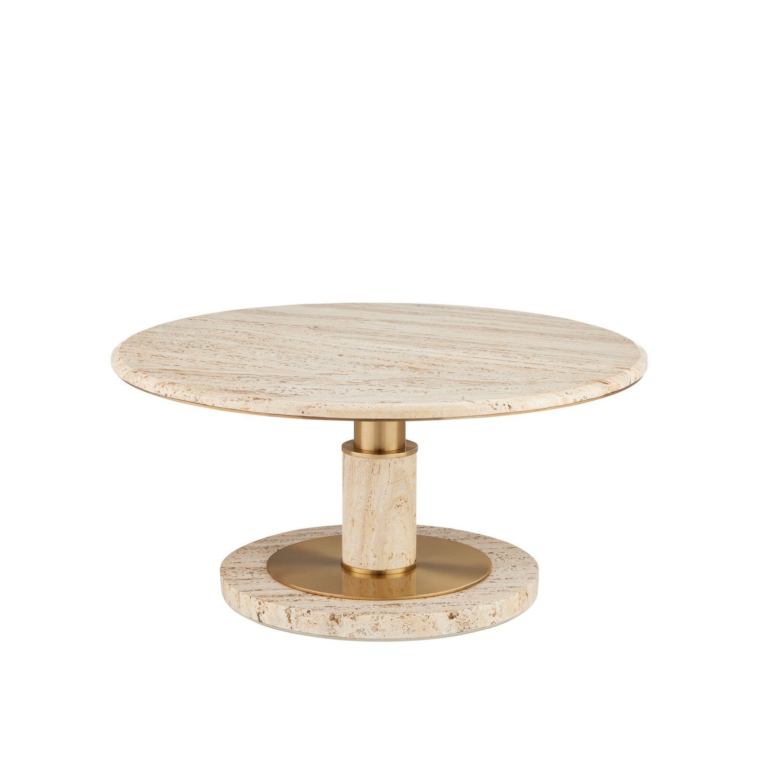 Currey and Company - 4000-0184 - Cocktail Table - Miles Collection - Natural/Polished Brass