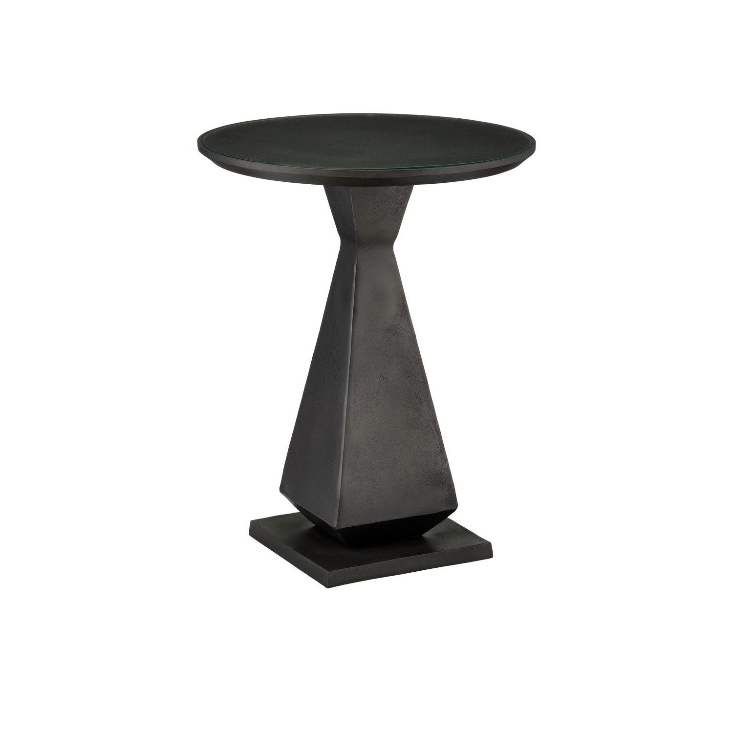 Currey and Company - 4000-0191 - Accent Table - Janil Accent Table - Graphite/Clear