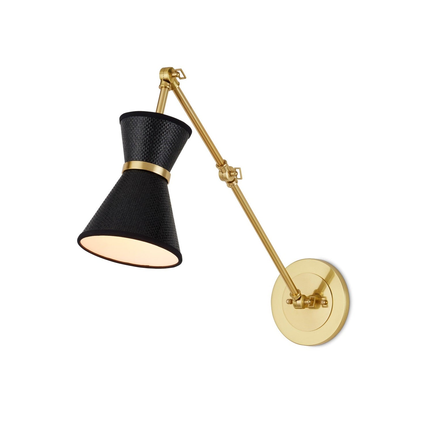 Currey and Company - 5000-0237 - One Light Wall Sconce - Avignon Collection - Polished Brass/Black