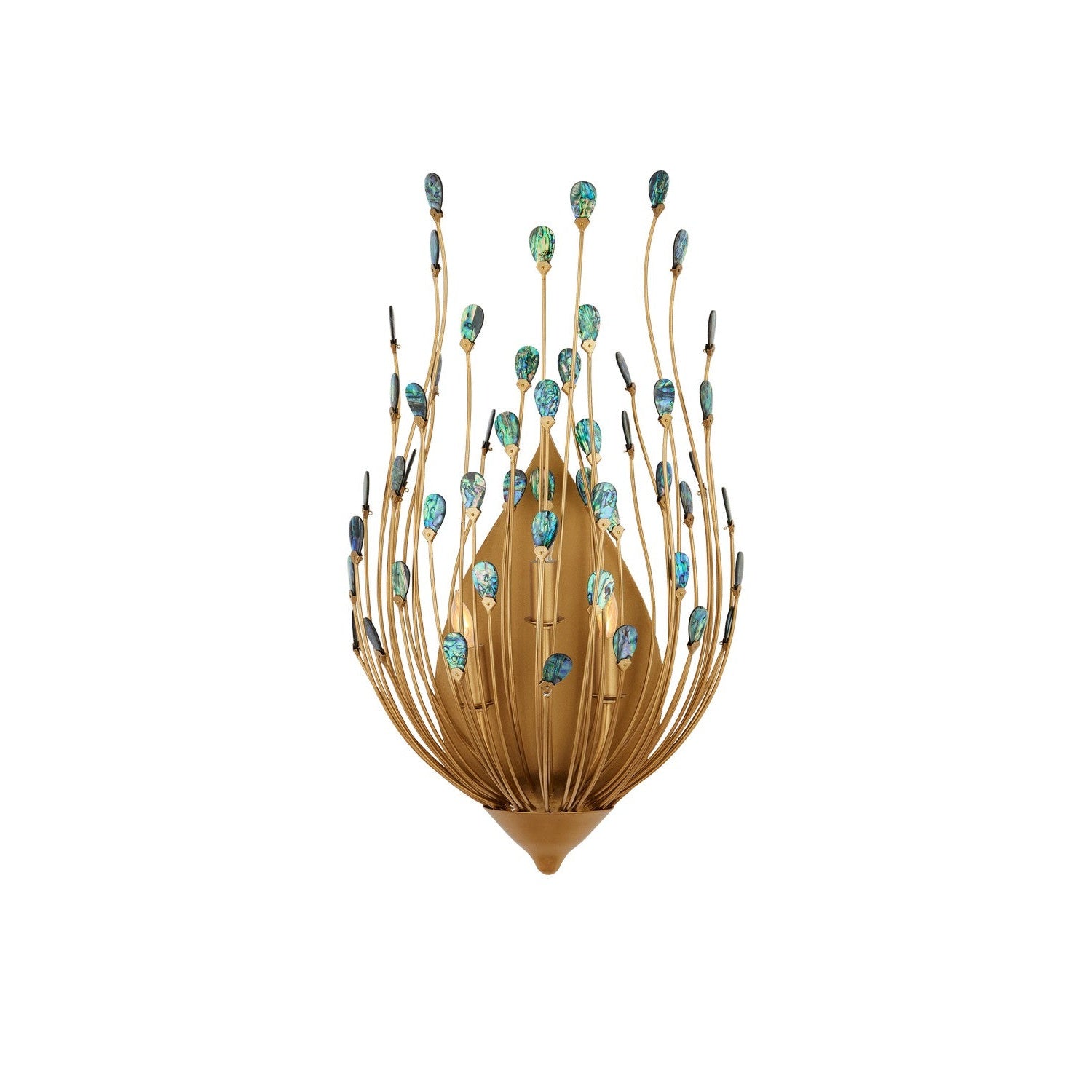 Currey and Company - 5000-0247 - Three Light Wall Sconce - Delphos Collection - Contemporary Gold/Natural