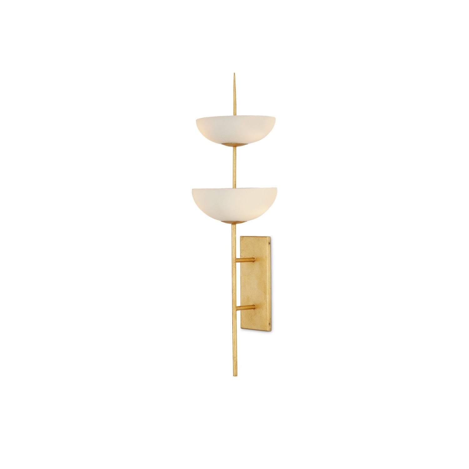 Currey and Company - 5000-0253 - Four Light Wall Sconce - Follett Wall Sconce - Contemporary Gold Leaf/White