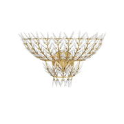 Currey and Company - 5000-0260 - Two Light Wall Sconce - Magnum Opus Collection - Brass/White