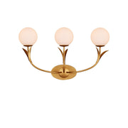Currey and Company - 5000-0261 - Three Light Wall Sconce - Rossville Collection - Contemporary Gold Leaf/Sugar White/Frosted White