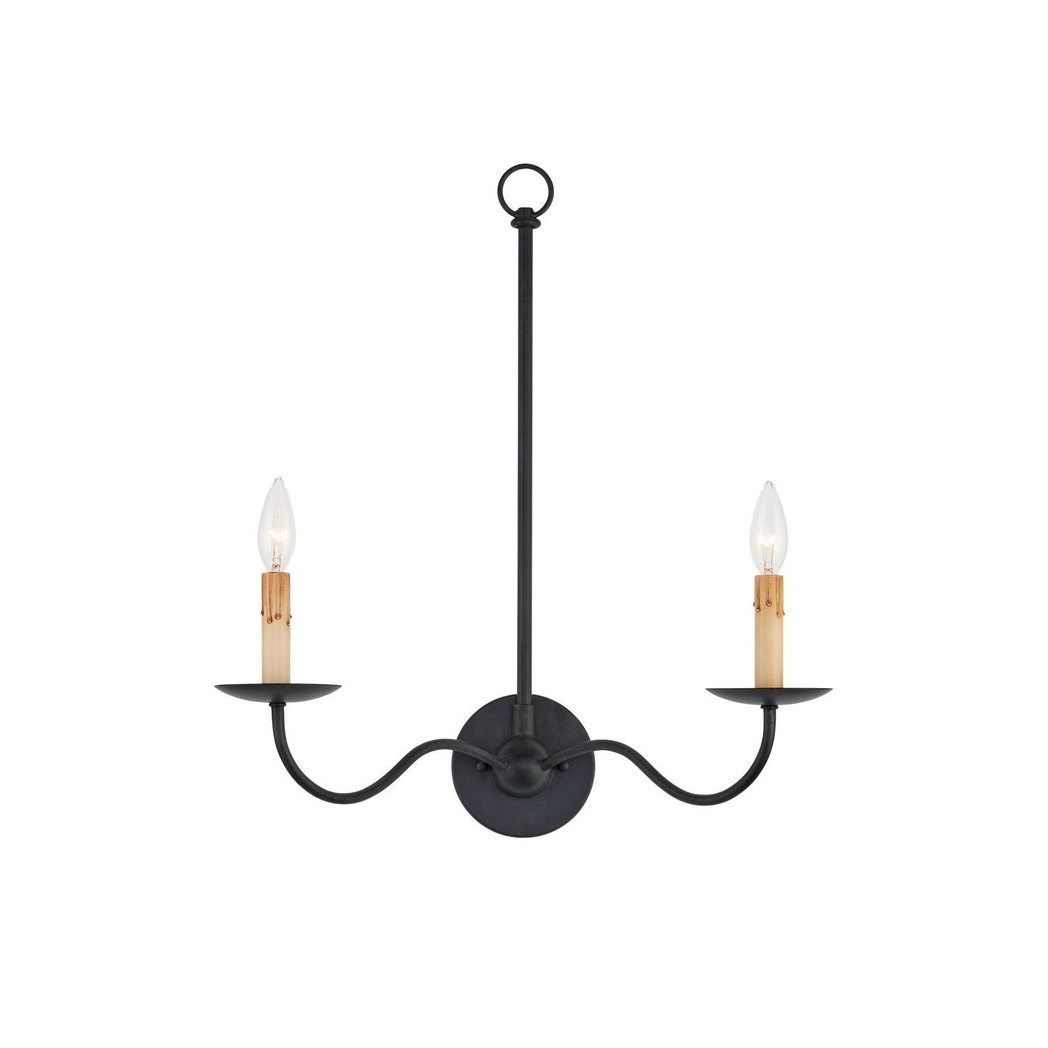 Currey and Company - 5000-0265 - Two Light Wall Sconce - Saxon Collection - Zanzibar Black