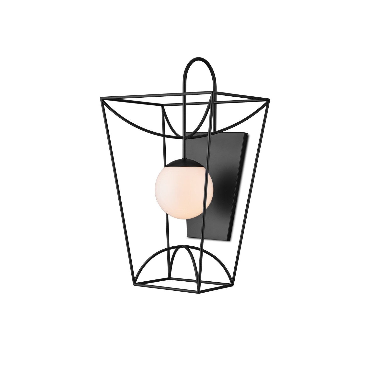 Currey and Company - 5500-0046 - One Light Wall Sconce - Rochefort Collection - Black/White