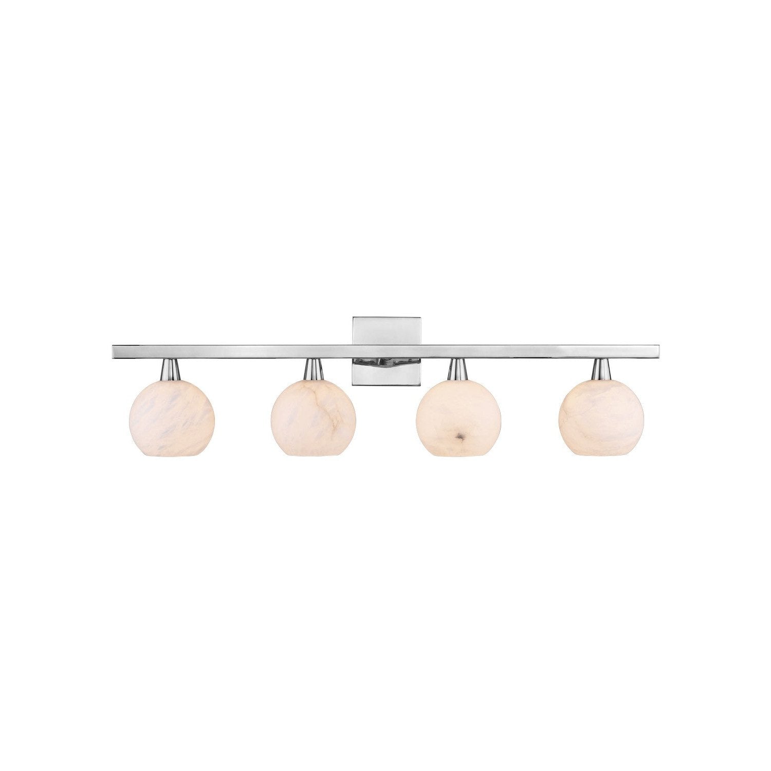 Currey and Company - 5800-0037 - Four Light Bath Bar - Bombelles Collection - Polished Nickel/Natural