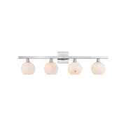 Currey and Company - 5800-0037 - Four Light Bath Bar - Bombelles Collection - Polished Nickel/Natural