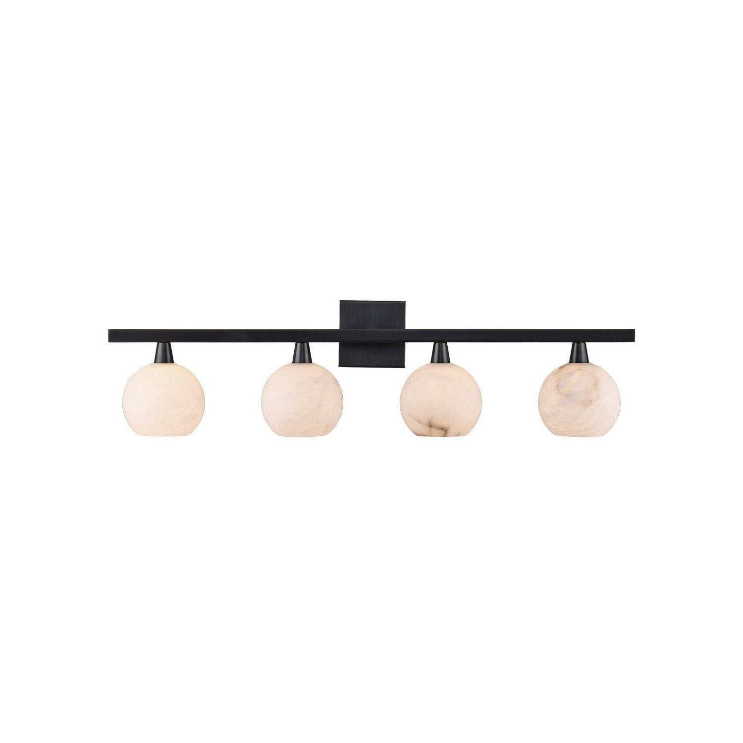 Currey and Company - 5800-0038 - Four Light Bath Bar - Bombelles Collection - Oil Rubbed Bronze/Natural