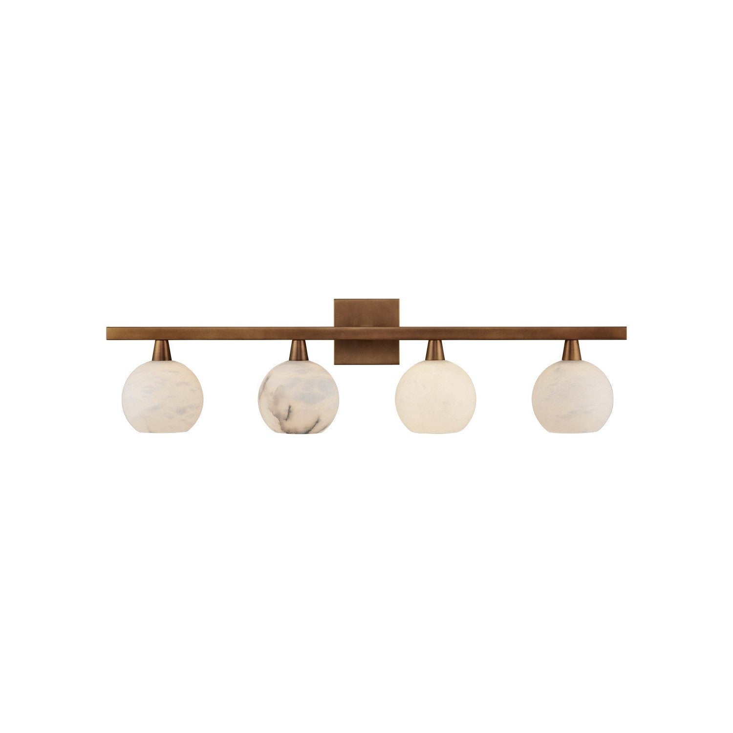 Currey and Company - 5800-0039 - Four Light Bath Bar - Bombelles Collection - Antique Brass/Natural