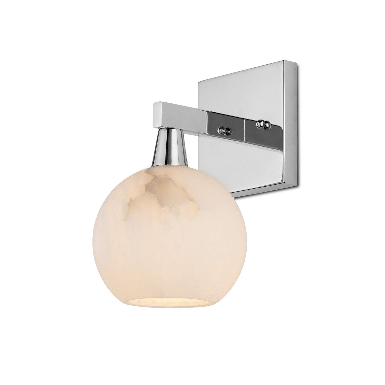Currey and Company - 5800-0040 - One Light Wall Sconce - Bombelles Collection - Polished Nickel/Natural