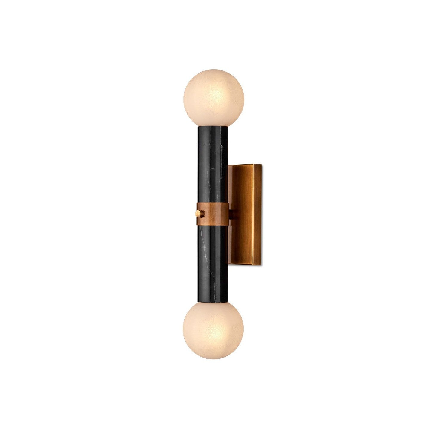 Currey and Company - 5800-0046 - Two Light Wall Sconce - Beatrix Collection - Black/Antique Brass/White