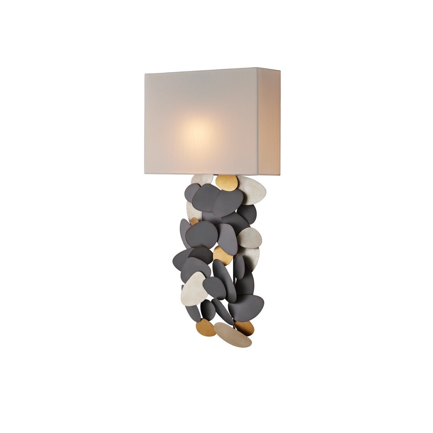 Currey and Company - 5900-0055 - One Light Wall Sconce - Moon Dust Wall Sconce - Hiroshi Gray/Contemporary Gold Leaf/Contemporary Silver Leaf