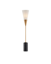 Currey and Company - 6000-0864 - One Light Table Lamp - Martini Collection - Brushed Brass/Natural