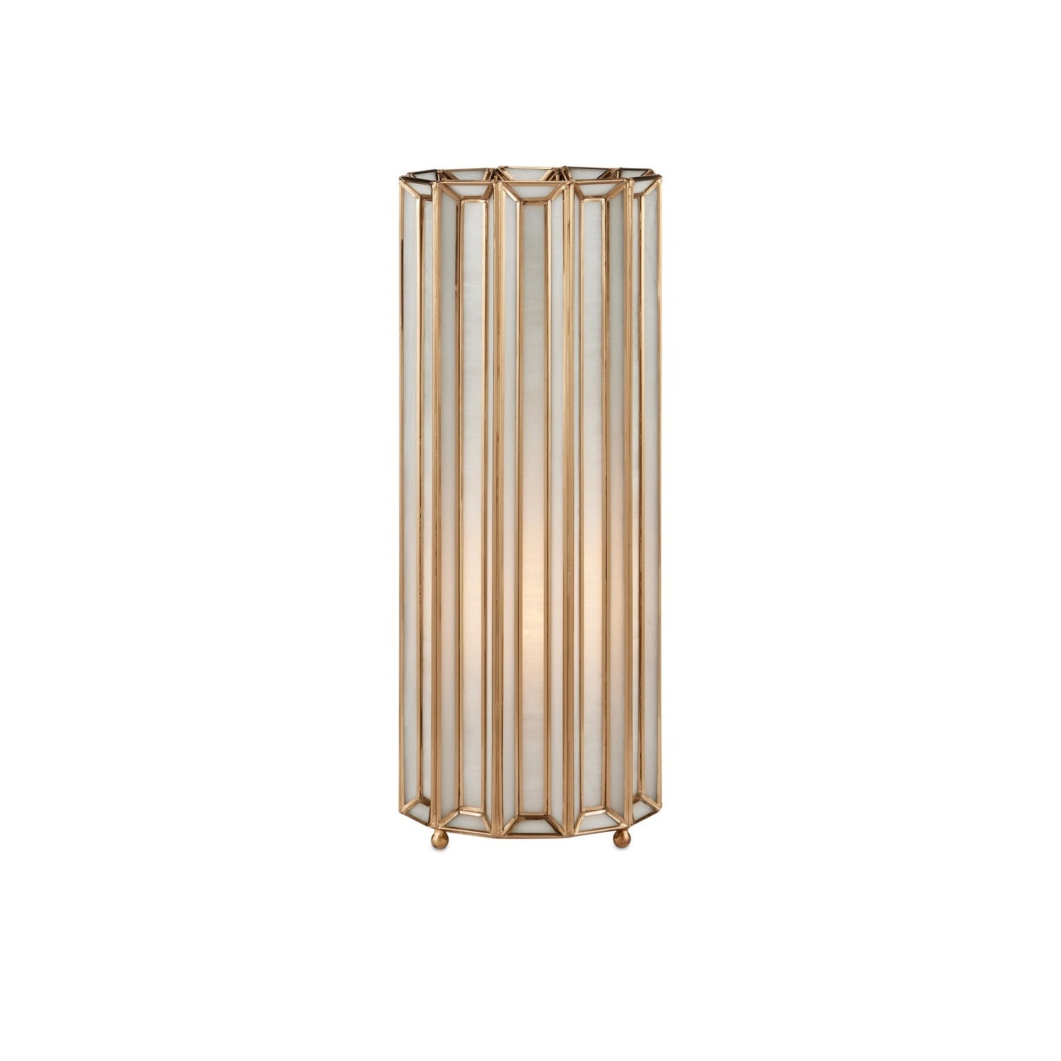 Currey and Company - 6000-0911 - One Light Table Lamp - Daze Collection - White/Antique Brass