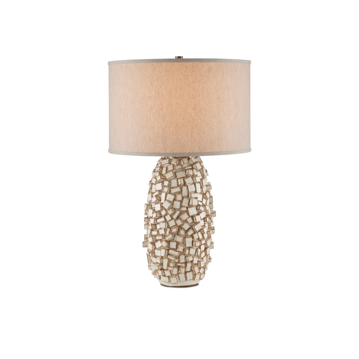Currey and Company - 6000-0922 - One Light Table Lamp - Sugar Cube Collection - Ivory/Brown