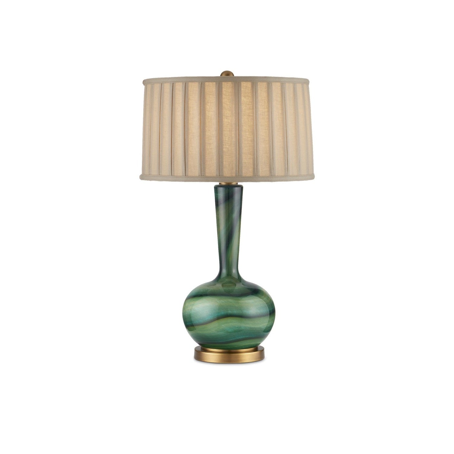 Currey and Company - 6000-0925 - One Light Table Lamp - Lamartine Table Lamp - Green/Antique Brass
