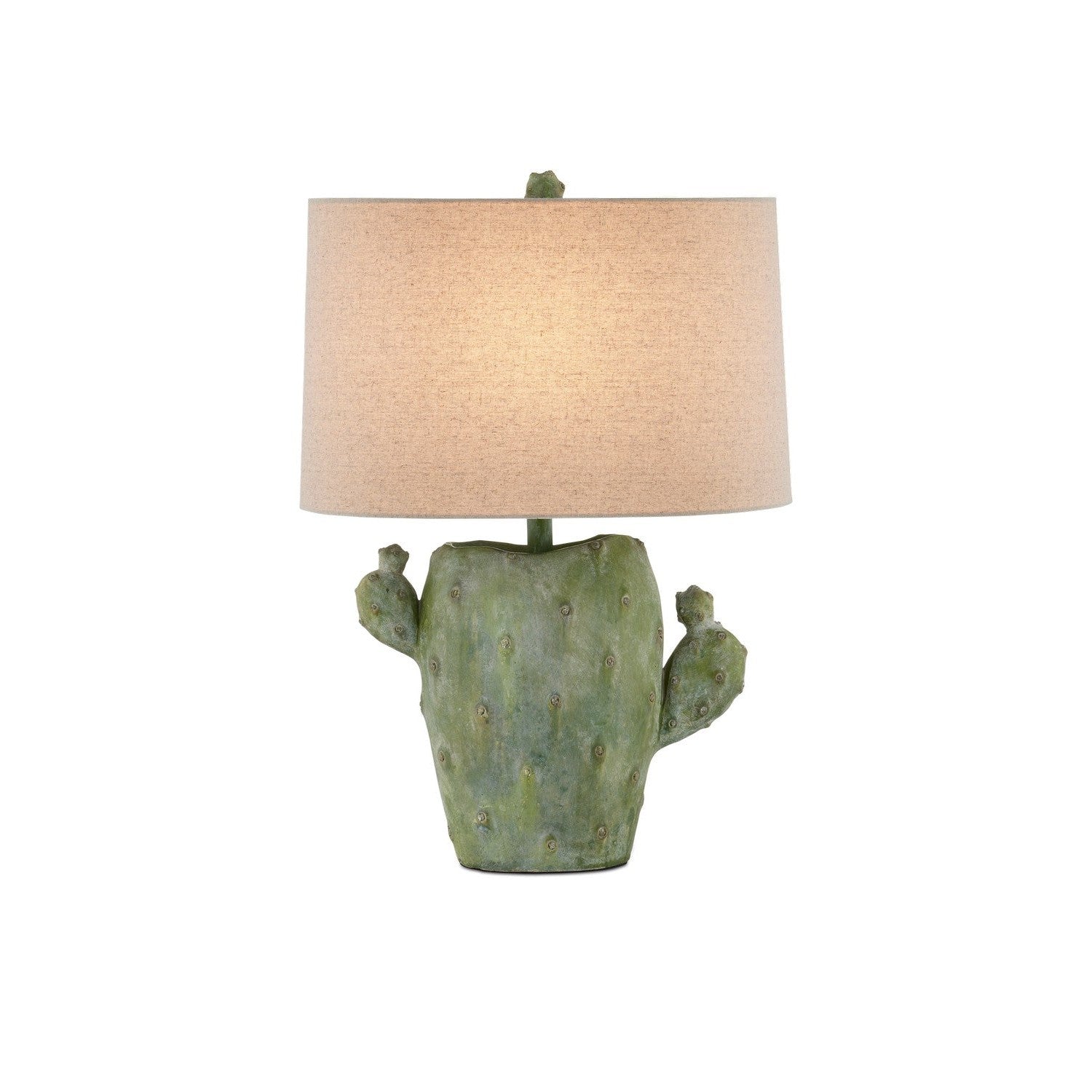 Currey and Company - 6000-0929 - One Light Table Lamp - Cactus Collection - Antiqued Green
