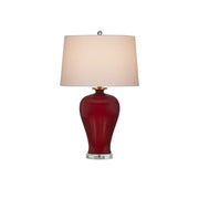 Currey and Company - 6000-0932 - One Light Table Lamp - Imperial Collection - Imperial Red/Clear/Natural Brass