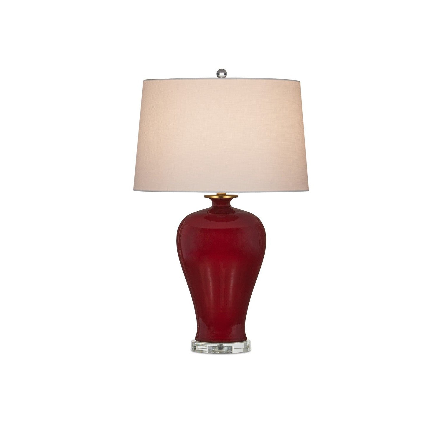 Currey and Company - 6000-0932 - One Light Table Lamp - Imperial Collection - Imperial Red/Clear/Natural Brass