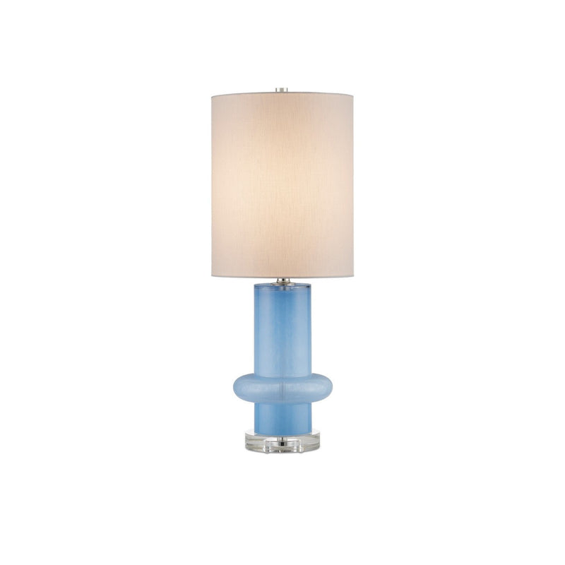 Currey and Company - 6000-0935 - One Light Table Lamp - Aquaviva Collection - Blue/Clear/Polished Nickel