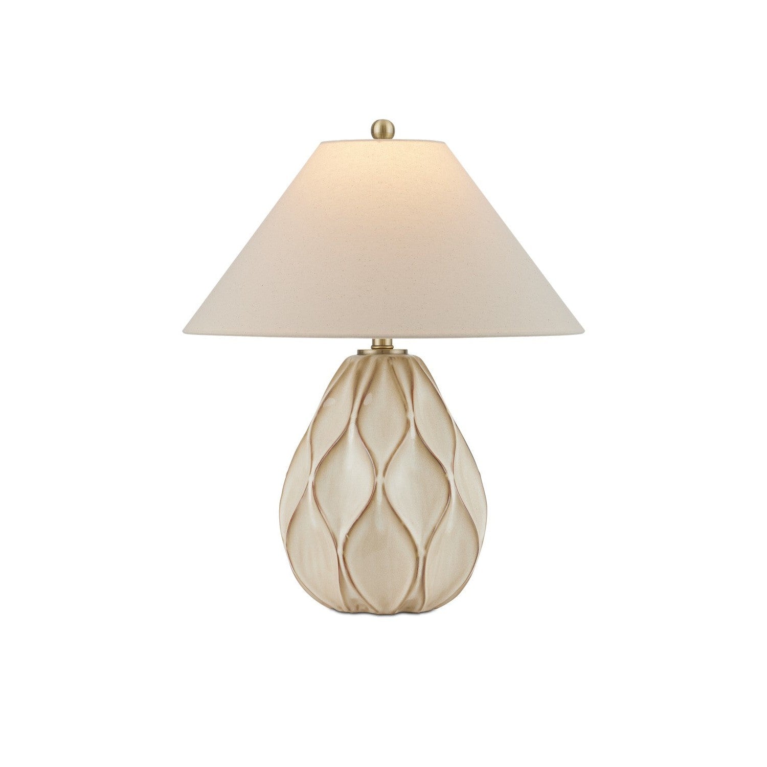 Currey and Company - 6000-0941 - One Light Table Lamp - Edgemoor Table Lamp - Beige/Dark Brown/Light Antique Brass