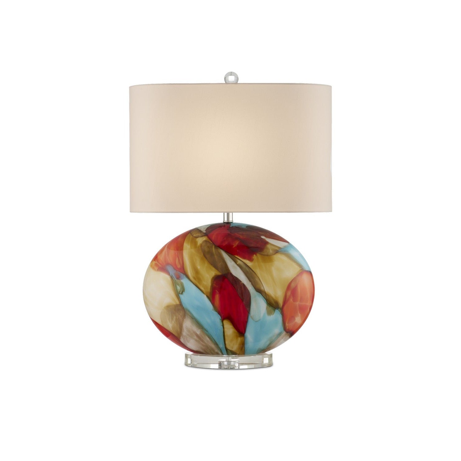 Currey and Company - 6000-0944 - One Light Table Lamp - Vivid Table Lamp - Red/Blue/Yellow/Off-White/Clear/Polished Nickel