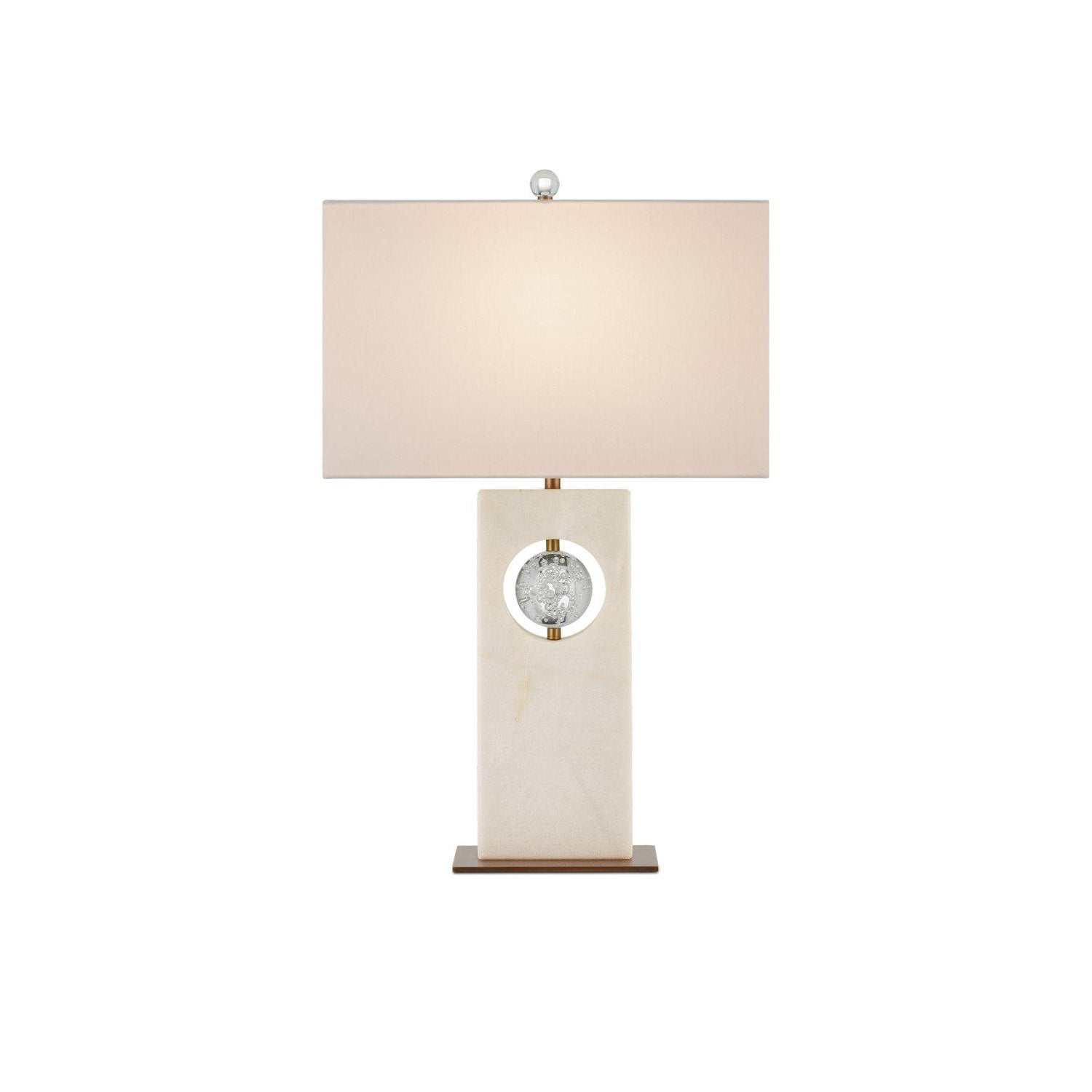 Currey and Company - 6000-0949 - One Light Table Lamp - Radiant Table Lamp - White/Clear/Antique Brass