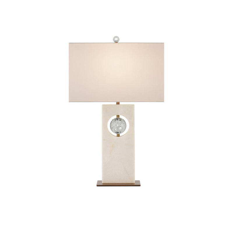 Currey and Company - 6000-0949 - One Light Table Lamp - Radiant Table Lamp - White/Clear/Antique Brass
