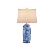 Currey and Company - 6000-0951 - One Light Table Lamp - Pallas Collection - Blue/White/Brushed Nickel