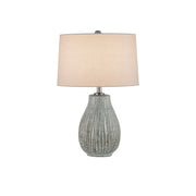 Currey and Company - 6000-0952 - One Light Table Lamp - Fidella Table Lamp - Reactive Black & White/Brushed Nickel