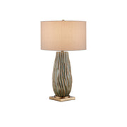 Currey and Company - 6000-0963 - One Light Table Lamp - Water-borne Table Lamp - Forest Reactive/Antique Brass