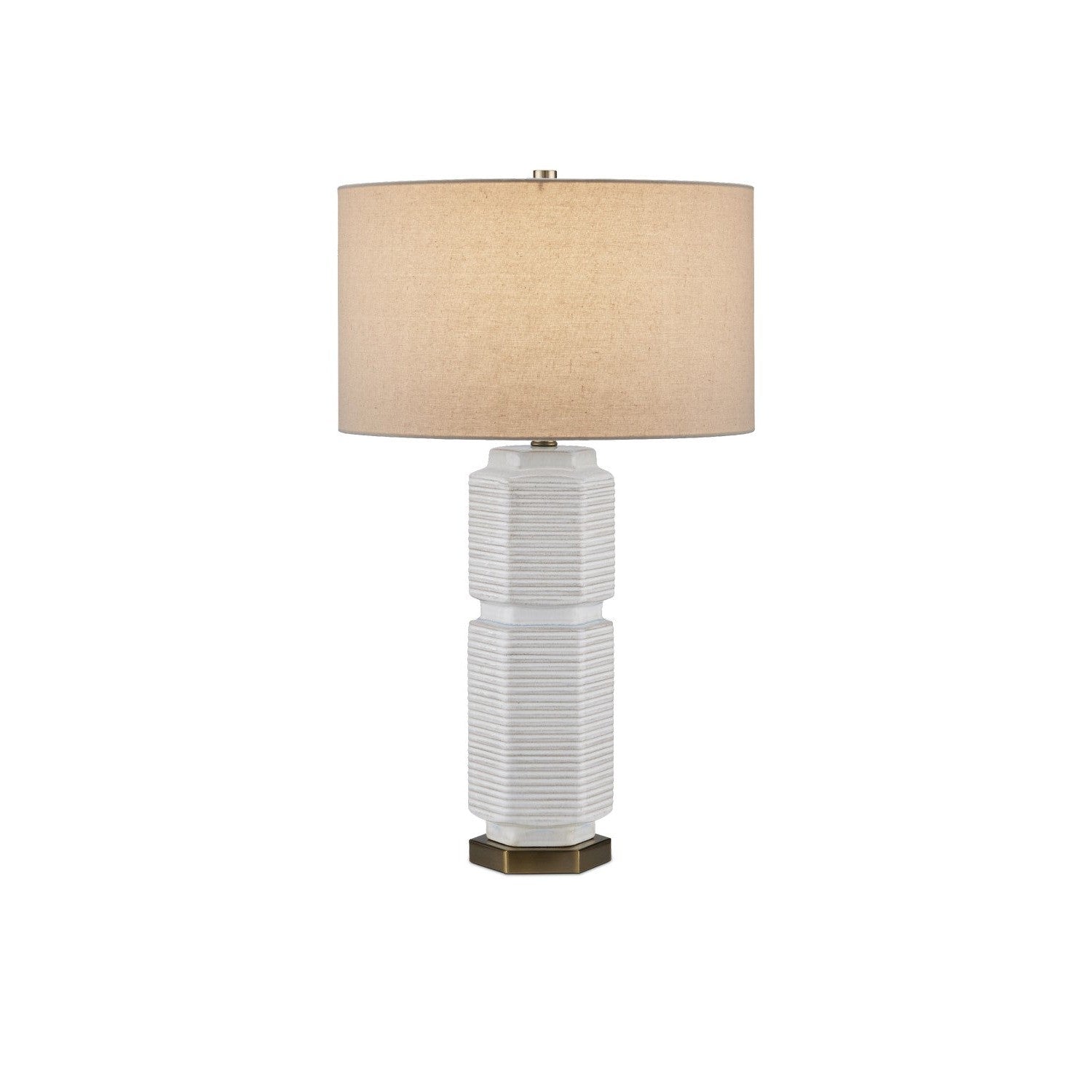 Currey and Company - 6000-0965 - One Light Table Lamp - Glebe Table Lamp - White/Beige/Blue/Antique Brass