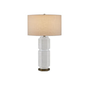 Currey and Company - 6000-0965 - One Light Table Lamp - Glebe Table Lamp - White/Beige/Blue/Antique Brass