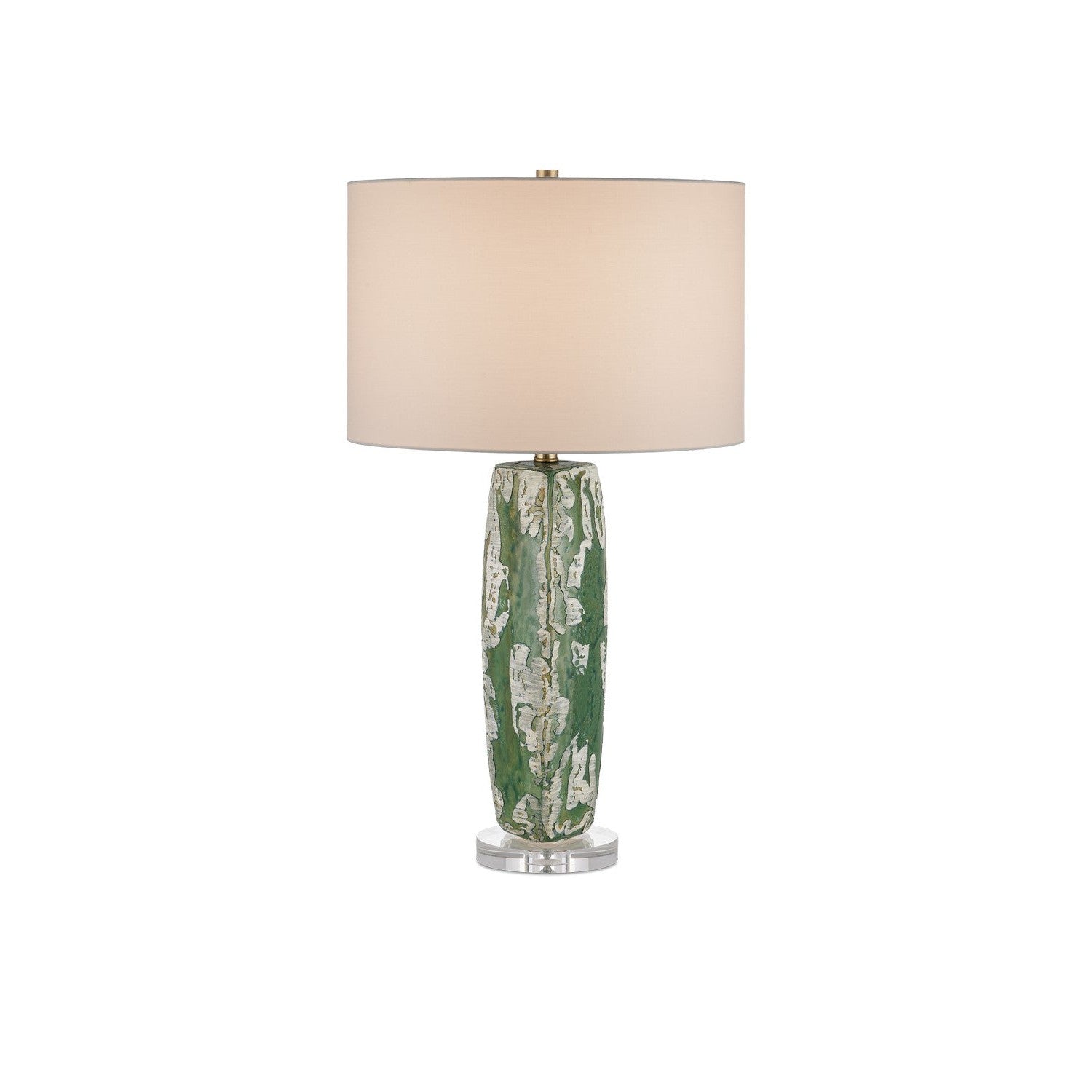 Currey and Company - 6000-0966 - One Light Table Lamp - Zowan Table Lamp - Matte Green Smoke/Clear