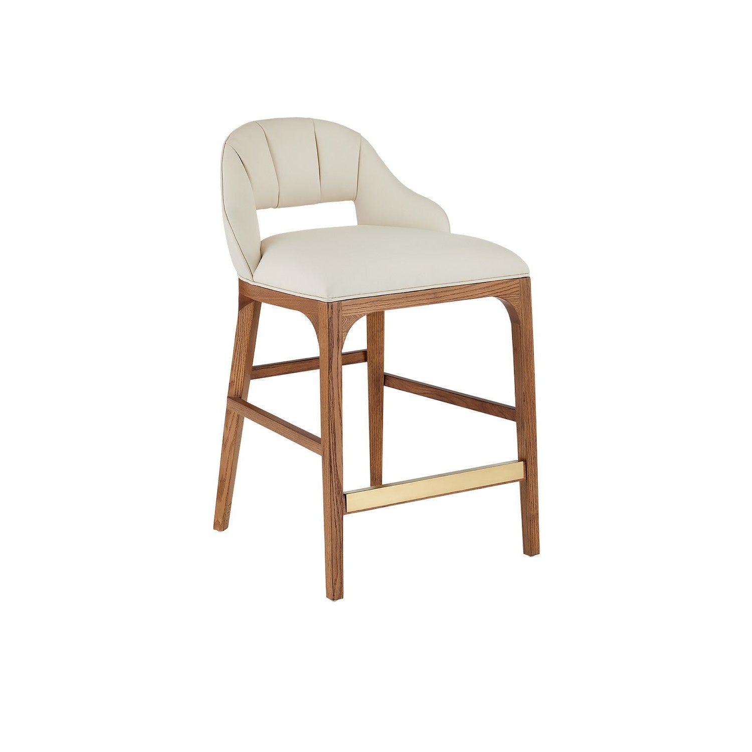 Currey and Company - 7000-0722 - Counter Stool - Inga Collection - Morel Brown/Brushed Brass