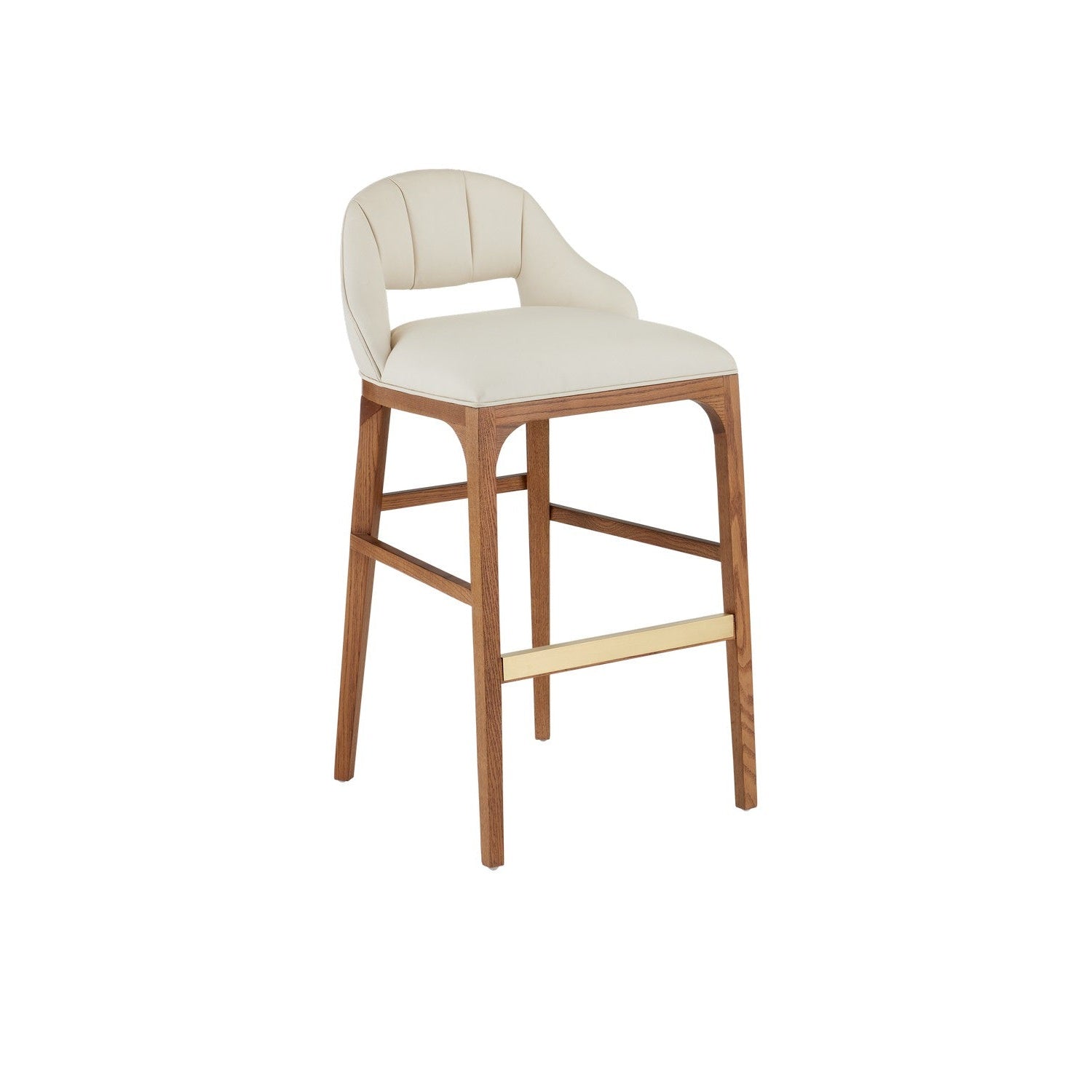 Currey and Company - 7000-0732 - Bar Stool - Inga Collection - Morel Brown/Brushed Brass