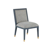 Currey and Company - 7000-0872 - Side Chair - Santos Collection - Vintage Navy/Performance Barrett Dusk/Satin Brass