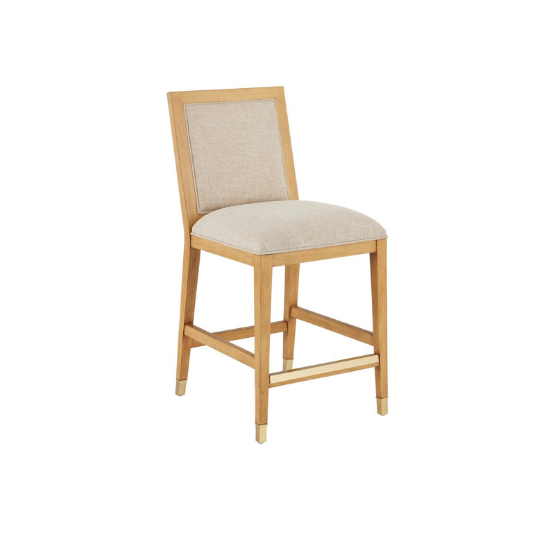 Currey and Company - 7000-0892 - Counter Stool - Santos Collection - Sea Sand/UV Liller Malt/Satin Brass