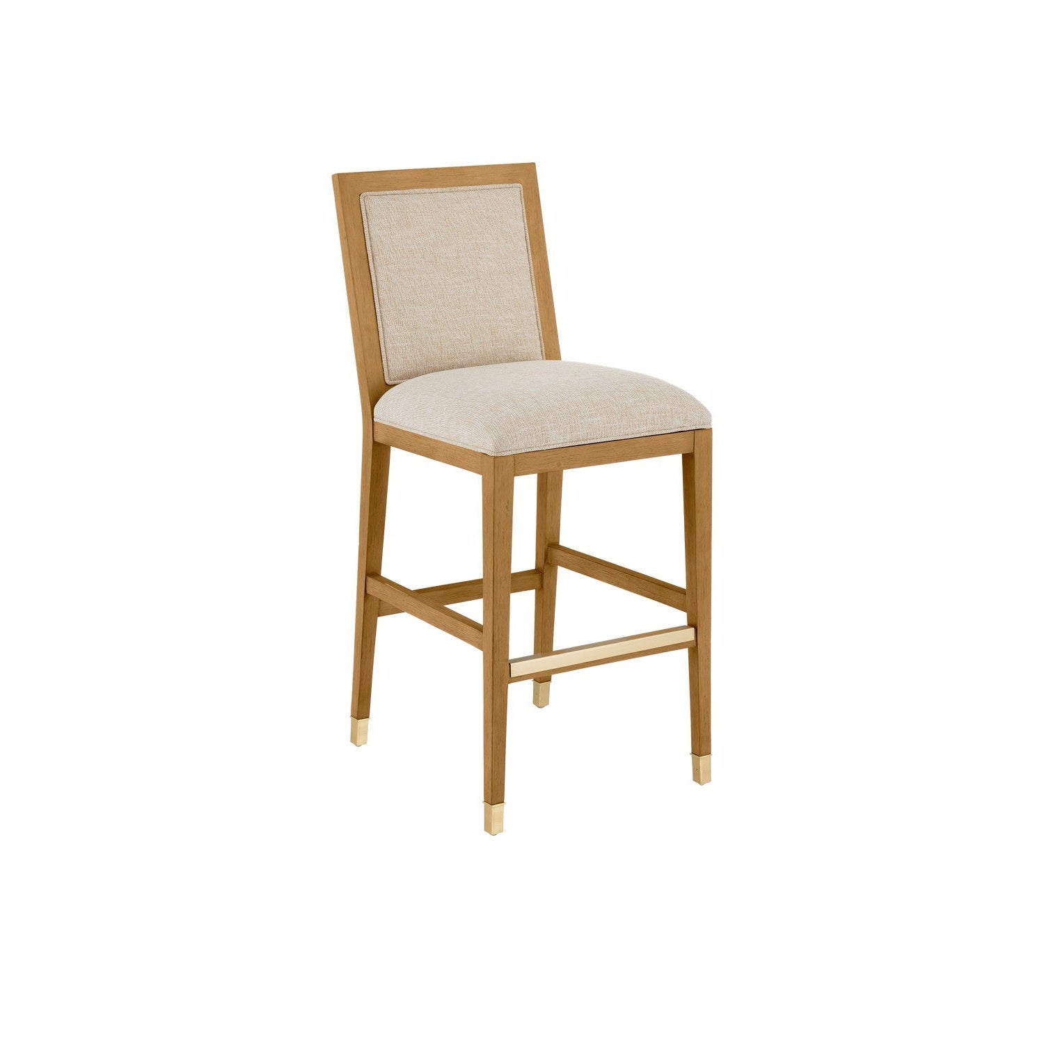 Currey and Company - 7000-0912 - Bar Stool - Santos Collection - Sea Sand/UV Liller Malt/Satin Brass