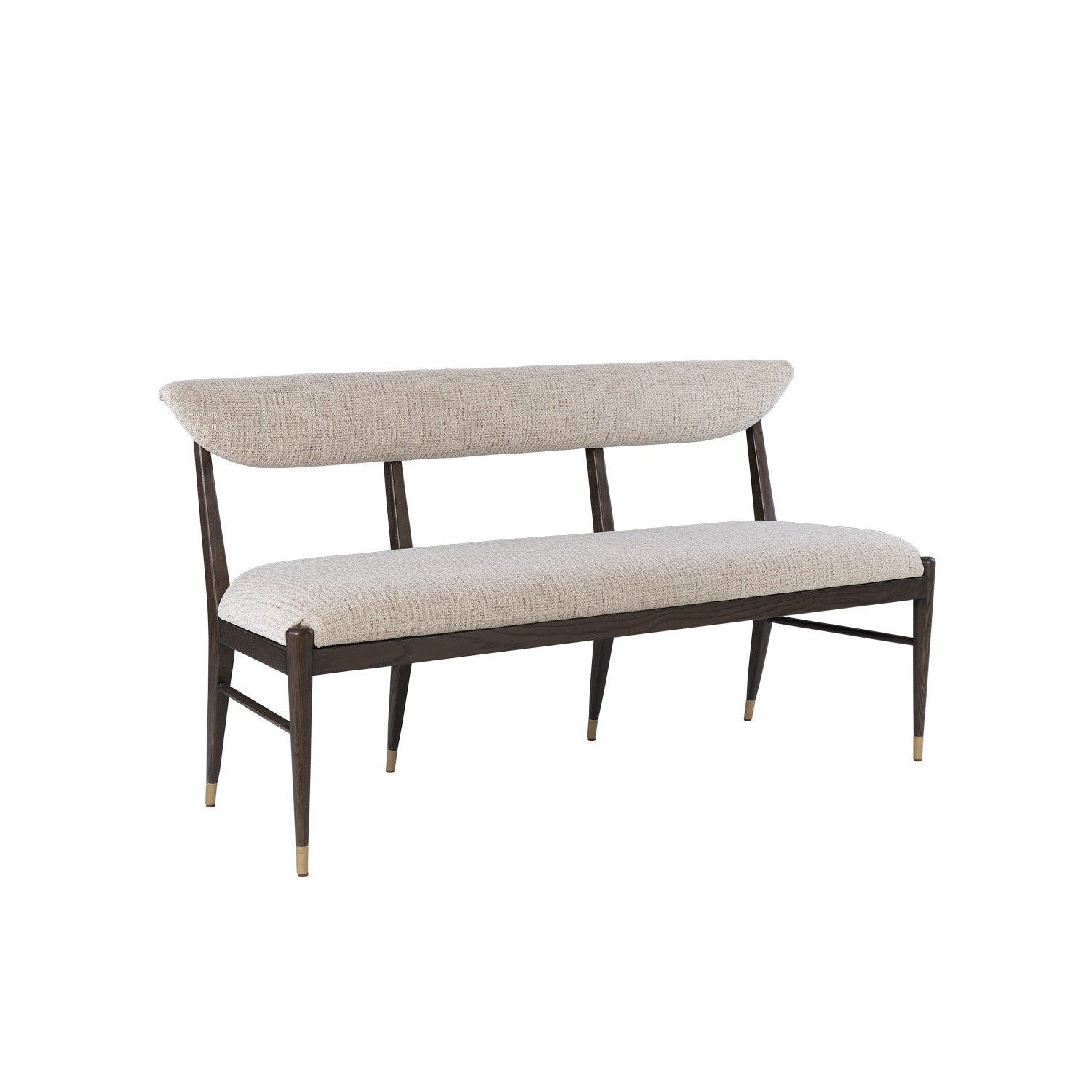 Currey and Company - 7000-0982 - Coffee Bench - Arlan Collection - Coffee Brown/Antique Brass