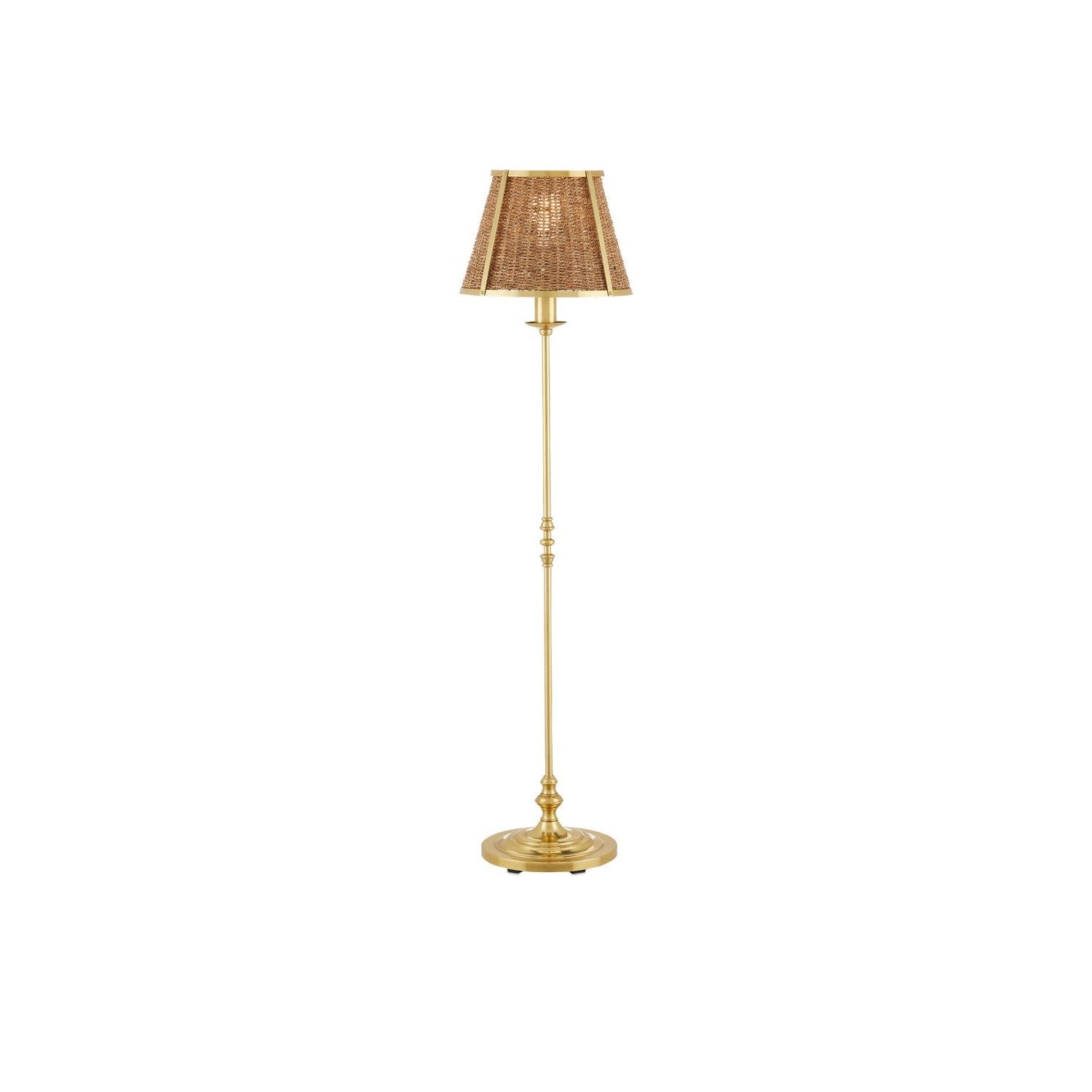 Currey and Company - 8000-0141 - One Light Floor Lamp - Deauville Collection - Polished Brass/Natural