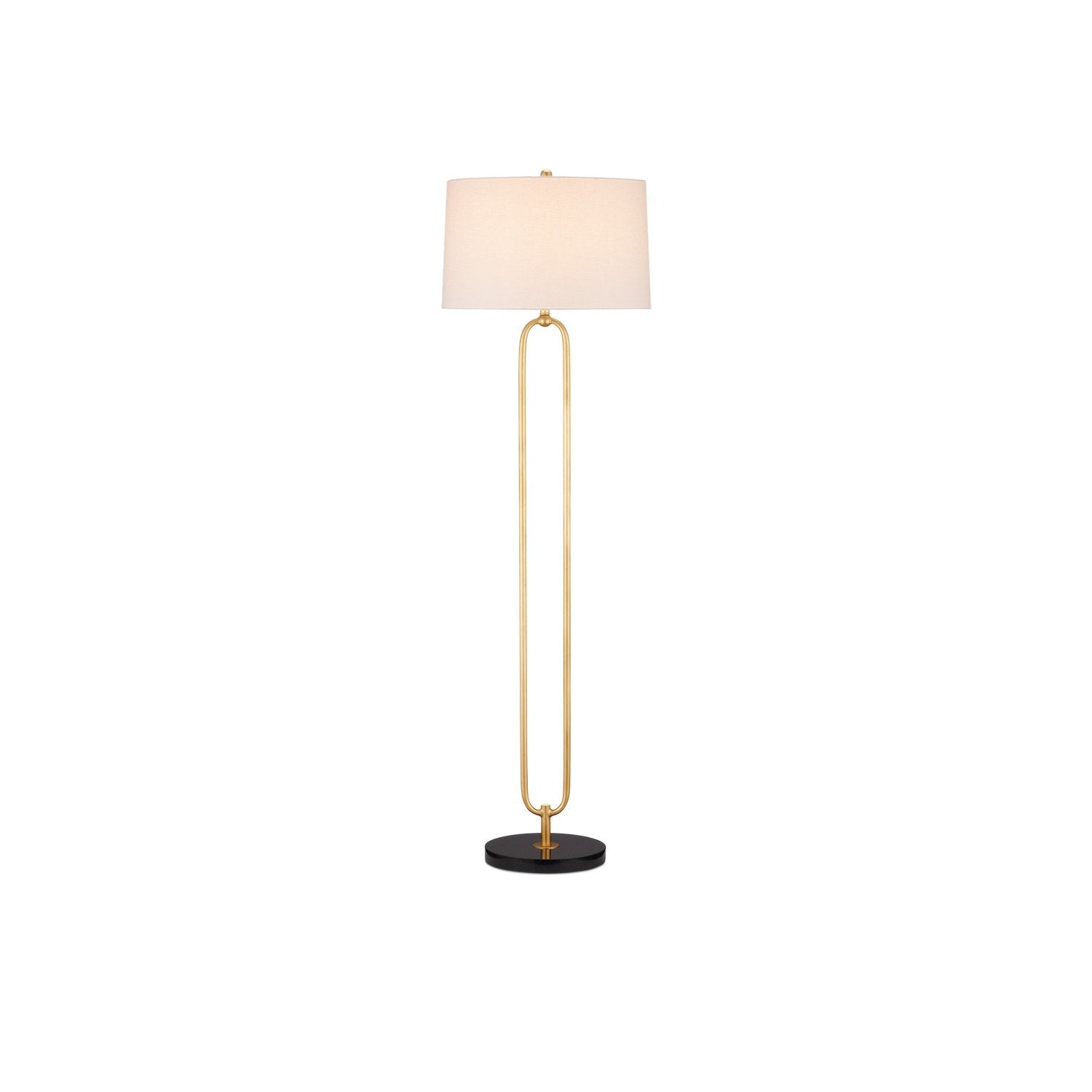 Currey and Company - 8000-0144 - One Light Floor Lamp - Glossary Floor Lamp - Contemporary Gold Leaf/Natural