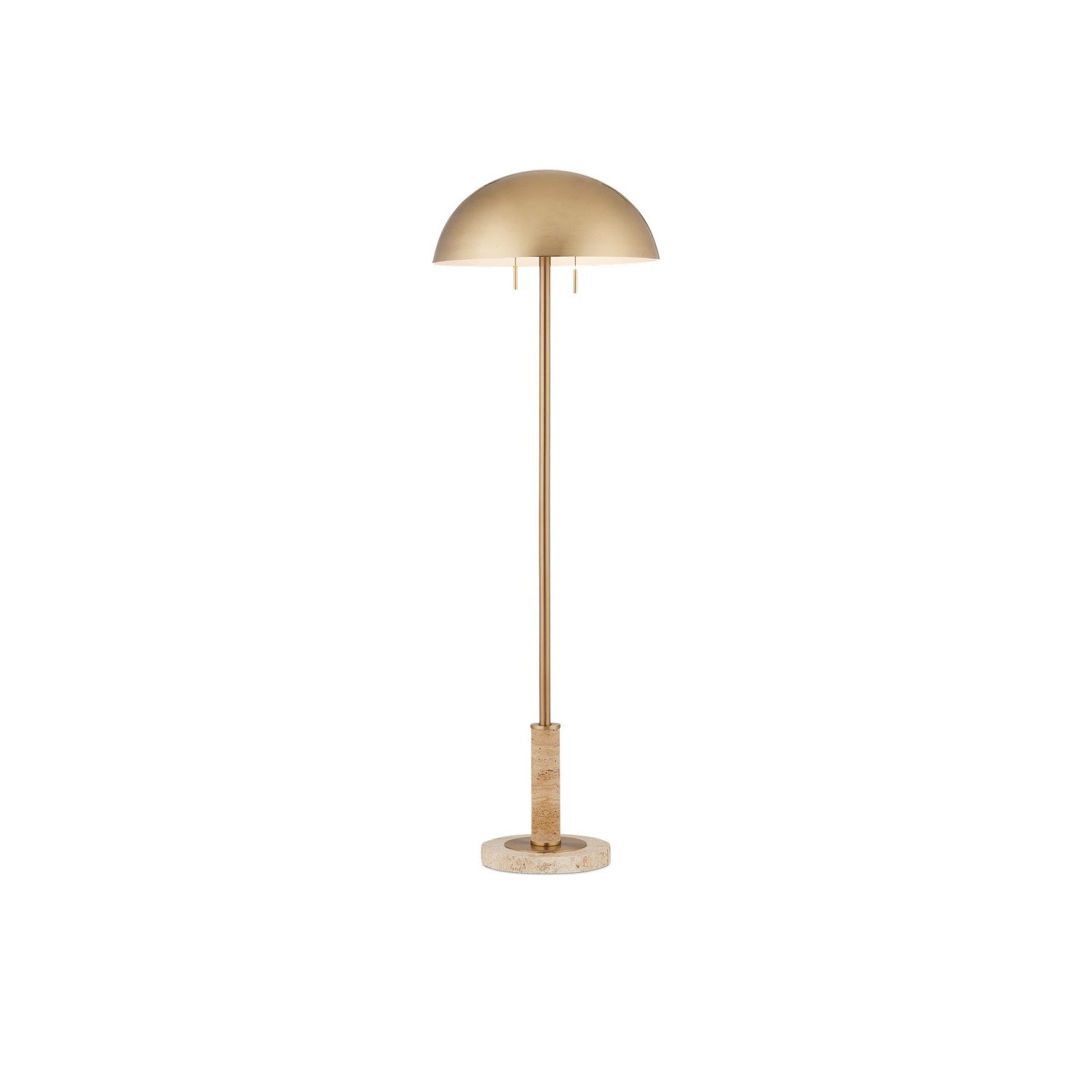 Currey and Company - 8000-0151 - Two Light Floor Lamp - Miles Collection - Brass/Natural