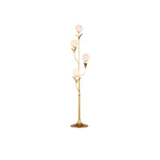 Currey and Company - 8000-0152 - Four Light Floor Lamp - Rossville Collection - Contemporary Gold Leaf/Frosted White