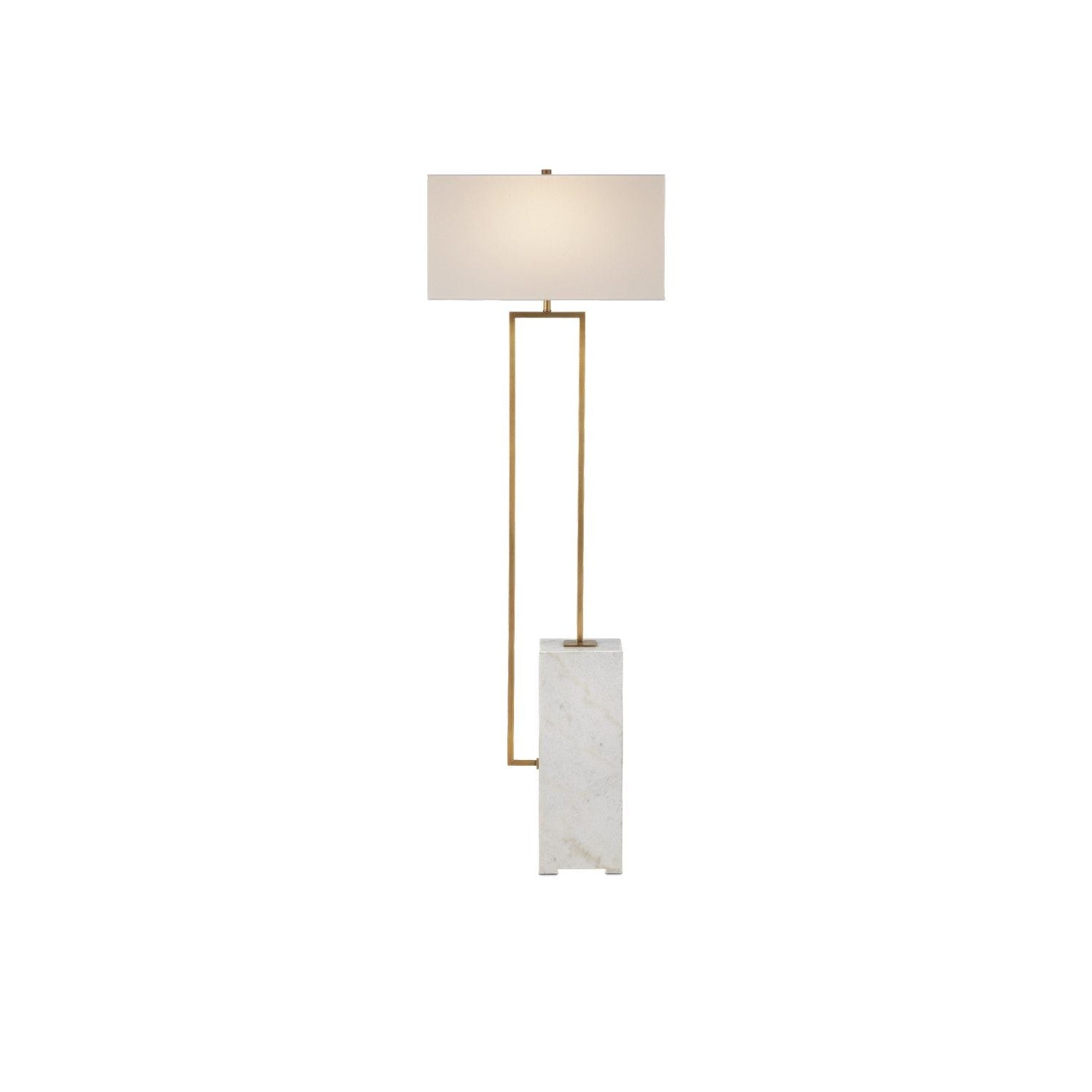 Currey and Company - 8000-0154 - One Light Floor Lamp - Beside Floor Lamp - White/Antique Brass