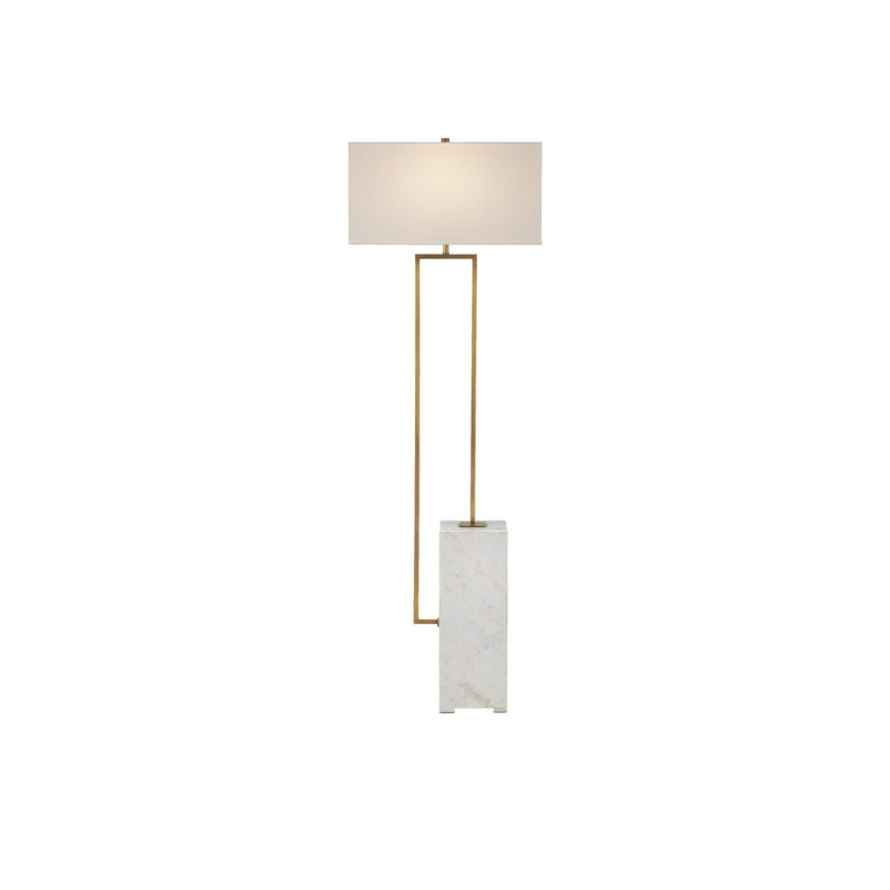 Currey and Company - 8000-0154 - One Light Floor Lamp - Beside Floor Lamp - White/Antique Brass